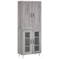 vidaXL Ντουλάπι Γκρι Sonoma 69,5 x 34 x 180 εκ. Επεξεργασμένο Ξύλο