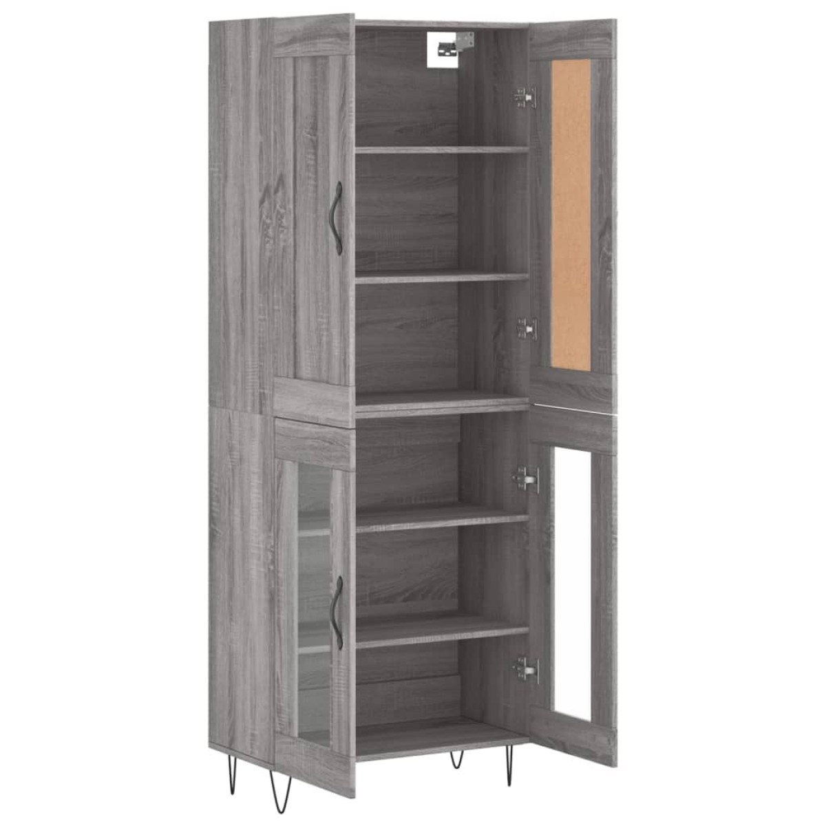vidaXL Ντουλάπι Γκρι Sonoma 69,5 x 34 x 180 εκ. Επεξεργασμένο Ξύλο