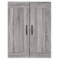 vidaXL Ντουλάπι Γκρι Sonoma 69,5 x 34 x 180 εκ. Επεξεργασμένο Ξύλο