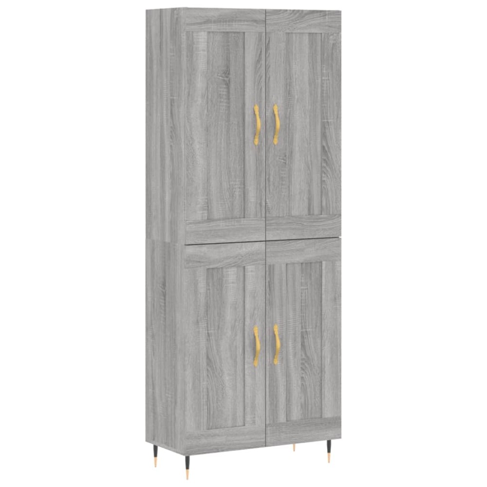 vidaXL Ντουλάπι Γκρι Sonoma 69,5 x 34 x 180 εκ. Επεξεργασμένο Ξύλο