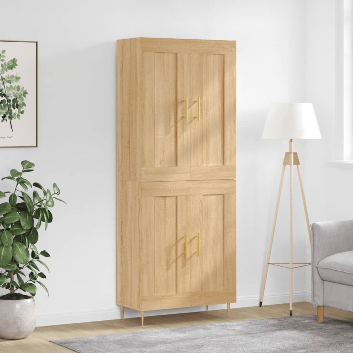 vidaXL Ντουλάπι Sonoma δρυς 69,5 x 34 x 180 εκ. από Επεξεργασμένο Ξύλο