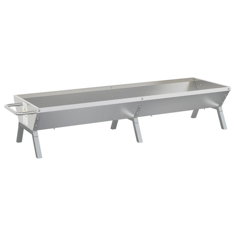 vidaXL Δίσκος Μπάρμπεκιου Ασημί 158x42x31 εκ. από Ανοξείδωτο Ατσάλι