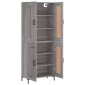 vidaXL Ντουλάπι Γκρι Sonoma 69,5 x 34 x 180 εκ. Επεξεργασμένο Ξύλο