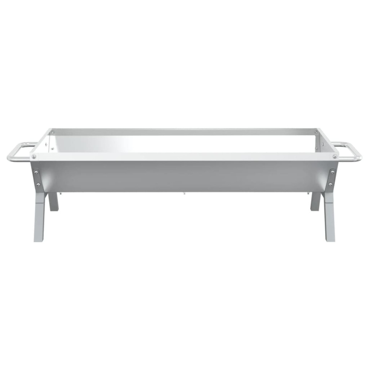 vidaXL Δίσκος Μπάρμπεκιου Ασημί 118x42x30,5 εκ. από Ανοξείδωτο Ατσάλι