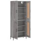 vidaXL Ντουλάπι Γκρι Sonoma 69,5 x 34 x 180 εκ. Επεξεργασμένο Ξύλο