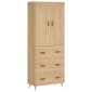 vidaXL Ντουλάπι Sonoma δρυς 69,5 x 34 x 180 εκ. από Επεξεργασμένο Ξύλο