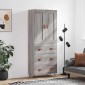 vidaXL Ντουλάπι Γκρι Sonoma 69,5 x 34 x 180 εκ. Επεξεργασμένο Ξύλο