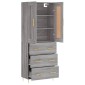vidaXL Ντουλάπι Γκρι Sonoma 69,5 x 34 x 180 εκ. Επεξεργασμένο Ξύλο