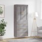 vidaXL Ντουλάπι Γκρι Sonoma 69,5 x 34 x 180 εκ. Επεξεργασμένο Ξύλο