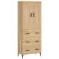 vidaXL Ντουλάπι Sonoma δρυς 69,5 x 34 x 180 εκ. από Επεξεργασμένο Ξύλο