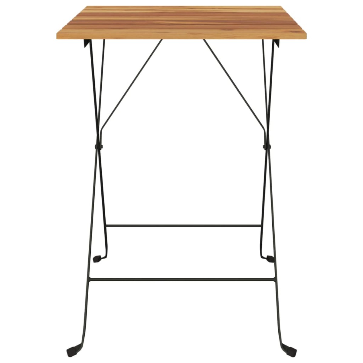 vidaXL Τραπέζι Bistro Πτυσσόμ. 55x54x71 εκ. Μασίφ Ξύλο Teak & Ατσάλι