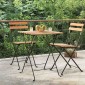 vidaXL Τραπέζι Bistro Πτυσσόμ. 55x54x71 εκ. Μασίφ Ξύλο Teak & Ατσάλι