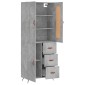 vidaXL Ντουλάπι Γκρι Σκυροδέματος 69,5x34x180 εκ. Επεξεργασμένο Ξύλο