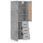 vidaXL Ντουλάπι Γκρι Σκυροδέματος 69,5x34x180 εκ. Επεξεργασμένο Ξύλο