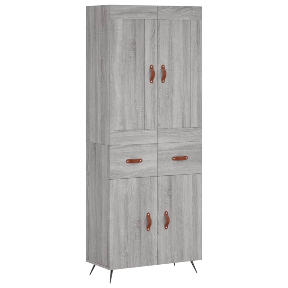 vidaXL Ντουλάπι Γκρι Sonoma 69,5 x 34 x 180 εκ. Επεξεργασμένο Ξύλο
