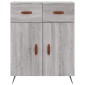 vidaXL Ντουλάπι Γκρι Sonoma 69,5 x 34 x 180 εκ. Επεξεργασμένο Ξύλο
