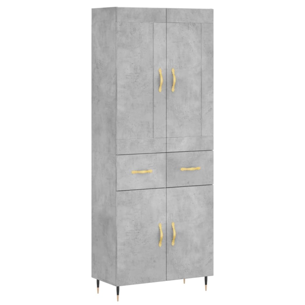 vidaXL Ντουλάπι Γκρι Σκυροδέματος 69,5x34x180 εκ. Επεξεργασμένο Ξύλο