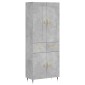 vidaXL Ντουλάπι Γκρι Σκυροδέματος 69,5x34x180 εκ. Επεξεργασμένο Ξύλο