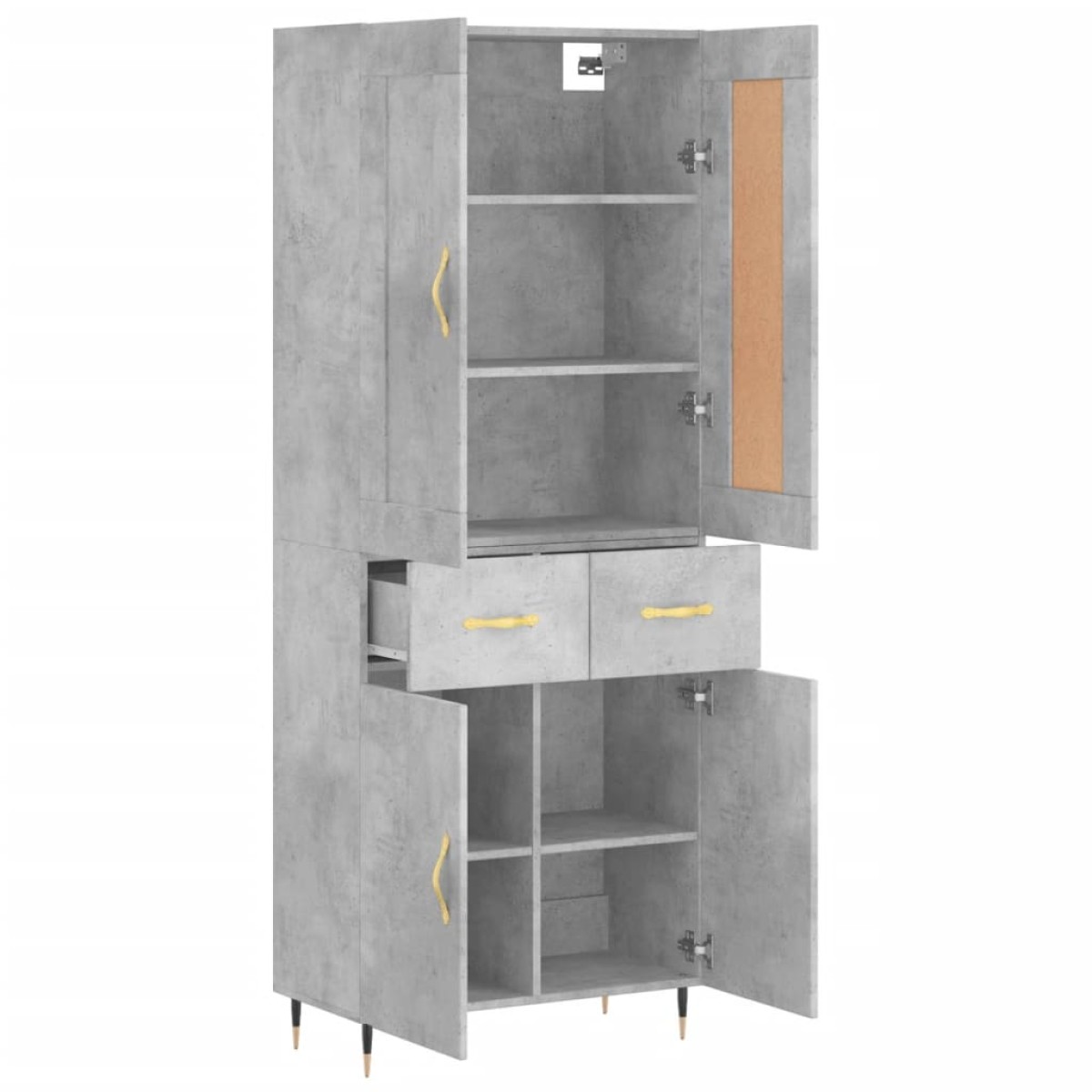vidaXL Ντουλάπι Γκρι Σκυροδέματος 69,5x34x180 εκ. Επεξεργασμένο Ξύλο