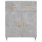 vidaXL Ντουλάπι Γκρι Σκυροδέματος 69,5x34x180 εκ. Επεξεργασμένο Ξύλο