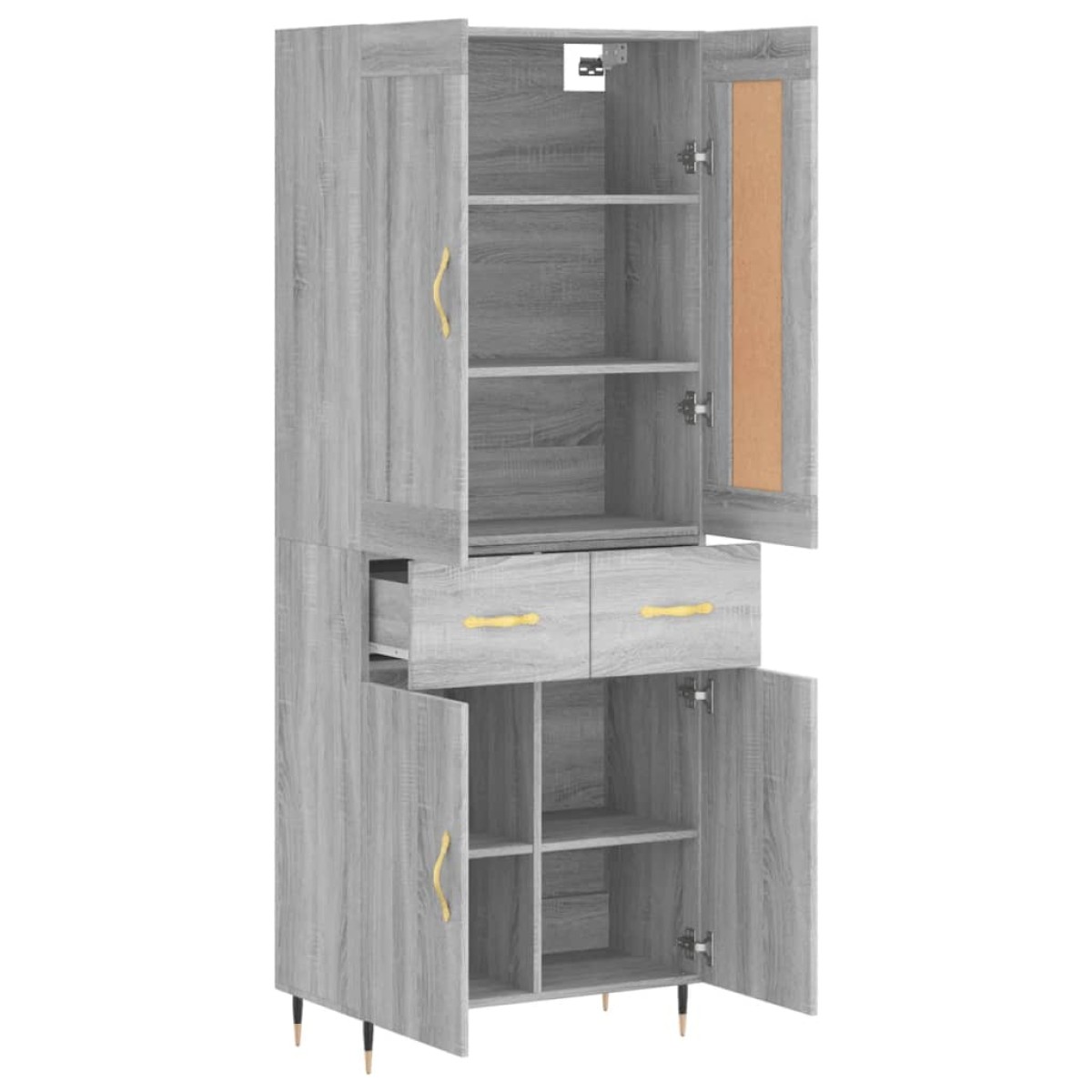 vidaXL Ντουλάπι Γκρι Sonoma 69,5 x 34 x 180 εκ. Επεξεργασμένο Ξύλο
