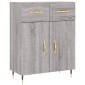 vidaXL Ντουλάπι Γκρι Sonoma 69,5 x 34 x 180 εκ. Επεξεργασμένο Ξύλο