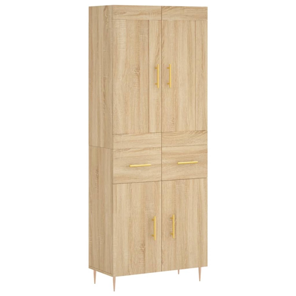vidaXL Ντουλάπι Sonoma δρυς 69,5 x 34 x 180 εκ. από Επεξεργασμένο Ξύλο