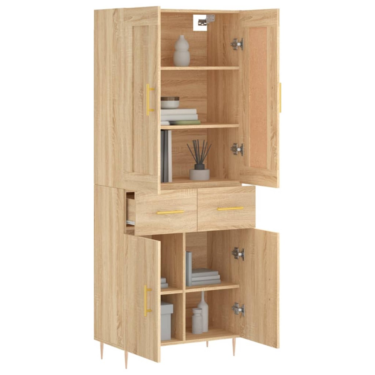 vidaXL Ντουλάπι Sonoma δρυς 69,5 x 34 x 180 εκ. από Επεξεργασμένο Ξύλο