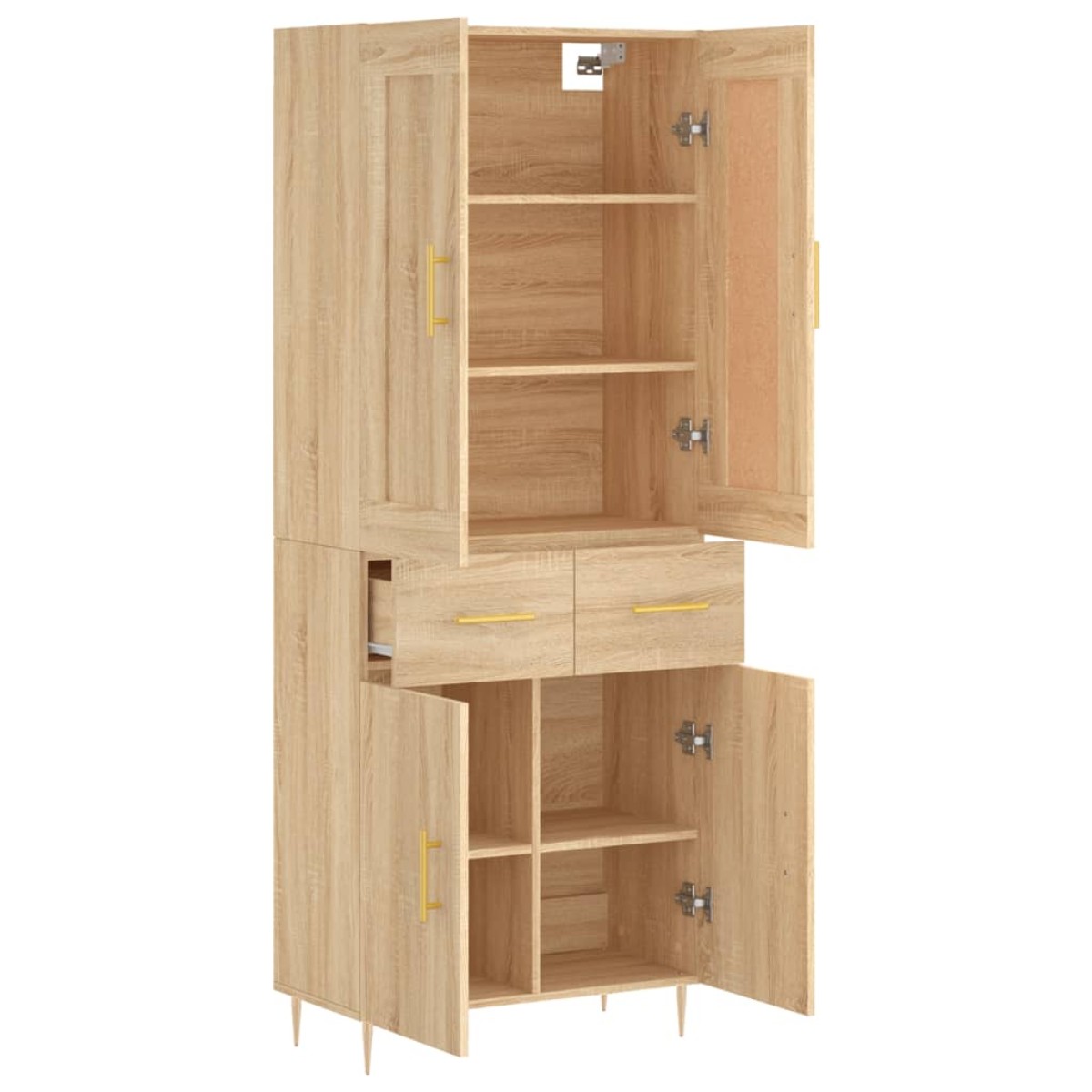 vidaXL Ντουλάπι Sonoma δρυς 69,5 x 34 x 180 εκ. από Επεξεργασμένο Ξύλο