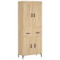 vidaXL Ντουλάπι Sonoma δρυς 69,5 x 34 x 180 εκ. από Επεξεργασμένο Ξύλο
