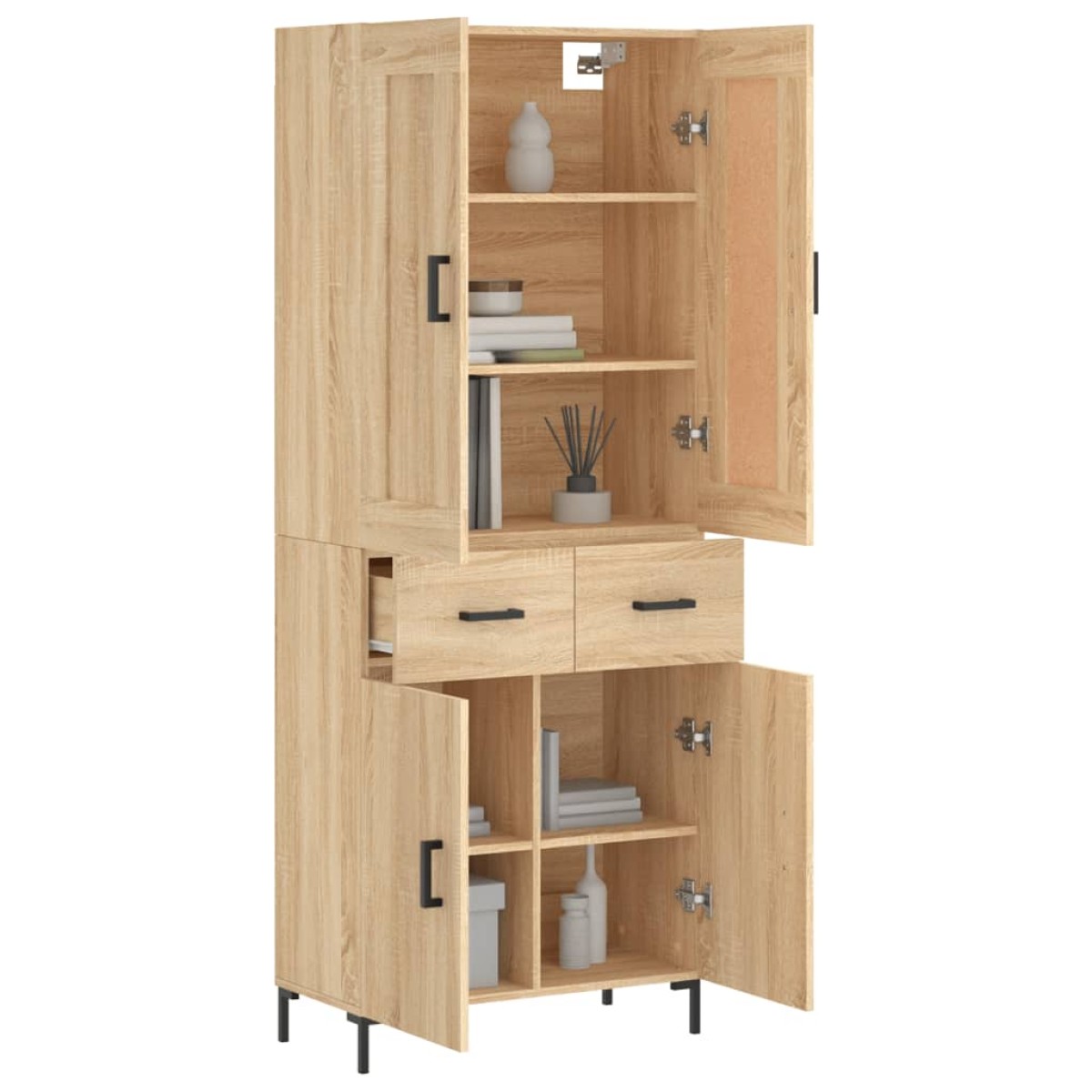 vidaXL Ντουλάπι Sonoma δρυς 69,5 x 34 x 180 εκ. από Επεξεργασμένο Ξύλο