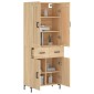 vidaXL Ντουλάπι Sonoma δρυς 69,5 x 34 x 180 εκ. από Επεξεργασμένο Ξύλο