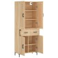 vidaXL Ντουλάπι Sonoma δρυς 69,5 x 34 x 180 εκ. από Επεξεργασμένο Ξύλο