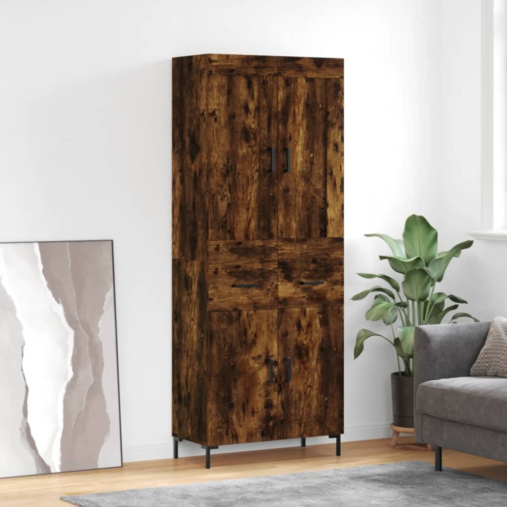 vidaXL Ντουλάπι Καπνιστή Δρυς 69,5x34x180 εκ. από Επεξεργασμένο Ξύλο
