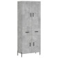 vidaXL Ντουλάπι Γκρι Σκυροδέματος 69,5x34x180 εκ. Επεξεργασμένο Ξύλο