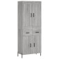 vidaXL Ντουλάπι Γκρι Sonoma 69,5 x 34 x 180 εκ. Επεξεργασμένο Ξύλο