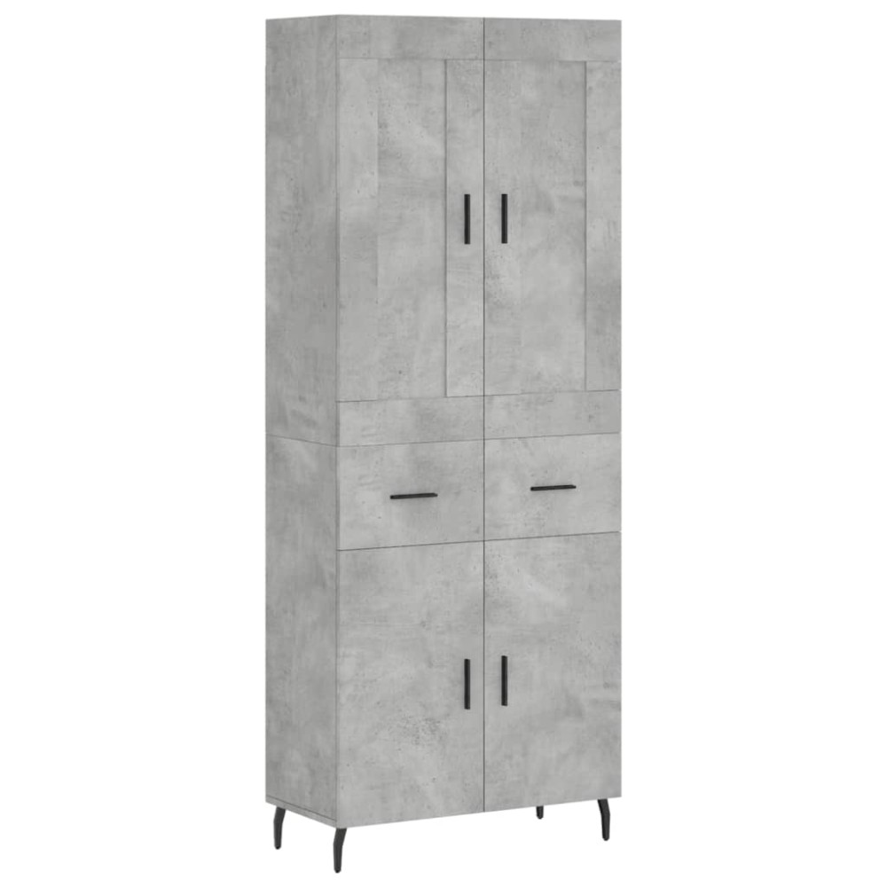 vidaXL Ντουλάπι Γκρι Σκυροδέματος 69,5x34x180 εκ. Επεξεργασμένο Ξύλο