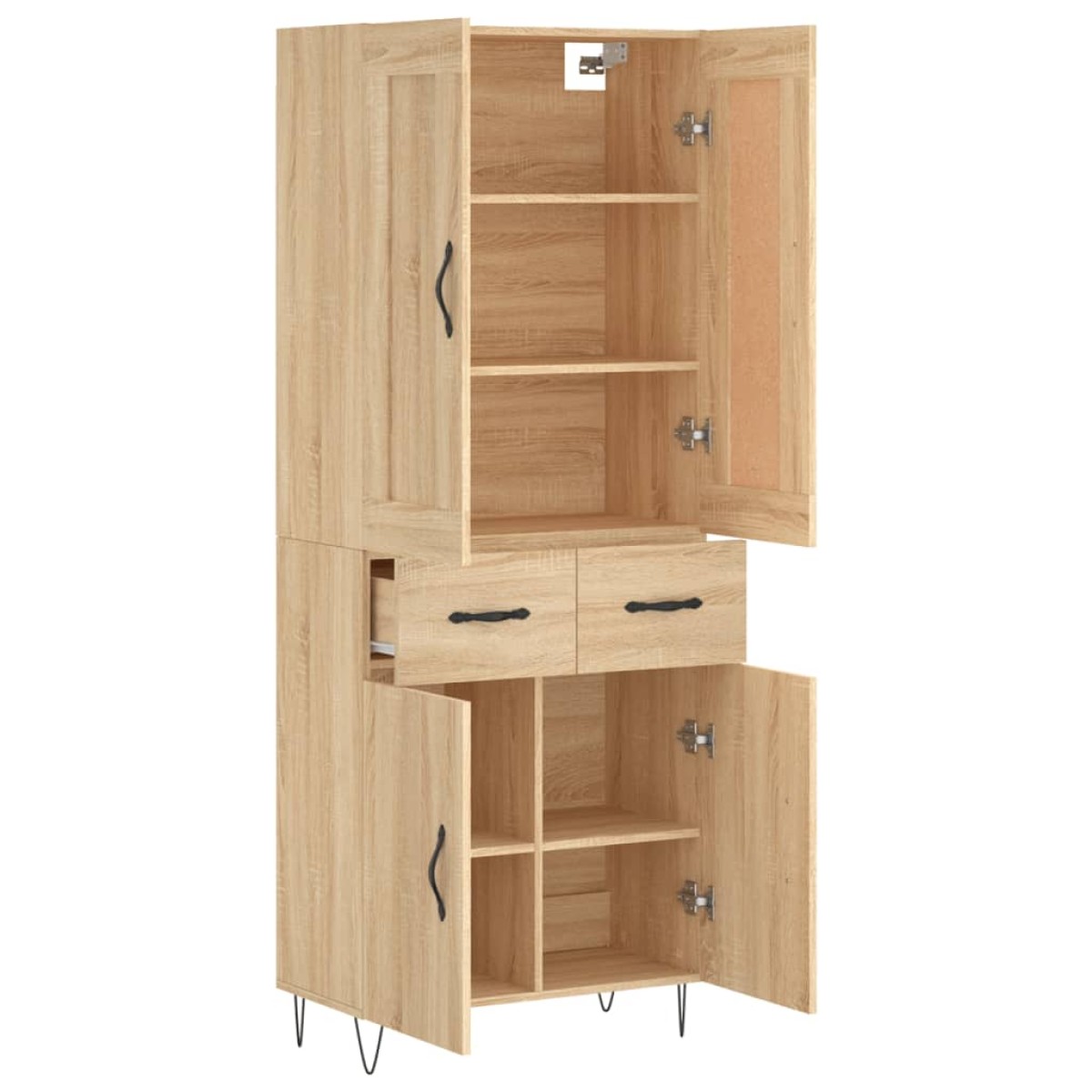 vidaXL Ντουλάπι Sonoma δρυς 69,5 x 34 x 180 εκ. από Επεξεργασμένο Ξύλο