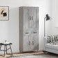 vidaXL Ντουλάπι Γκρι Sonoma 69,5 x 34 x 180 εκ. Επεξεργασμένο Ξύλο