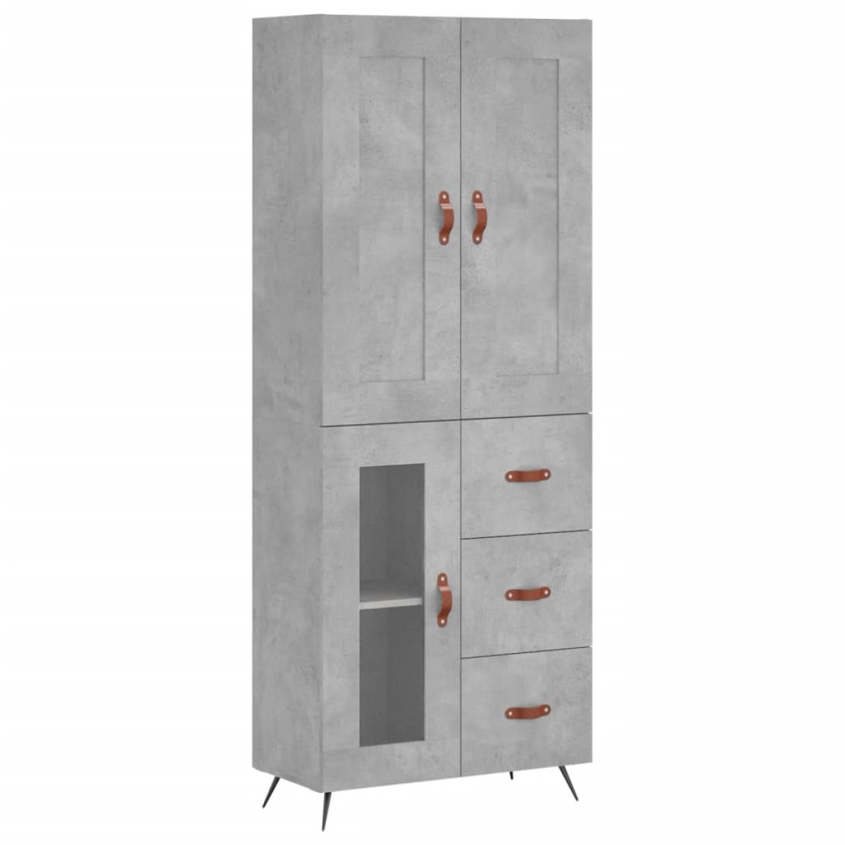 vidaXL Ντουλάπι Γκρι Σκυροδέματος 69,5x34x180 εκ. Επεξεργασμένο Ξύλο