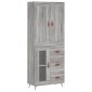 vidaXL Ντουλάπι Γκρι Sonoma 69,5 x 34 x 180 εκ. Επεξεργασμένο Ξύλο