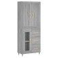 vidaXL Ντουλάπι Γκρι Sonoma 69,5 x 34 x 180 εκ. Επεξεργασμένο Ξύλο