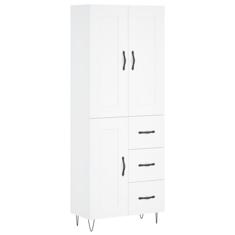 vidaXL Ντουλάπι Λευκό 69,5x34x180 εκ. από Επεξεργασμένο Ξύλο