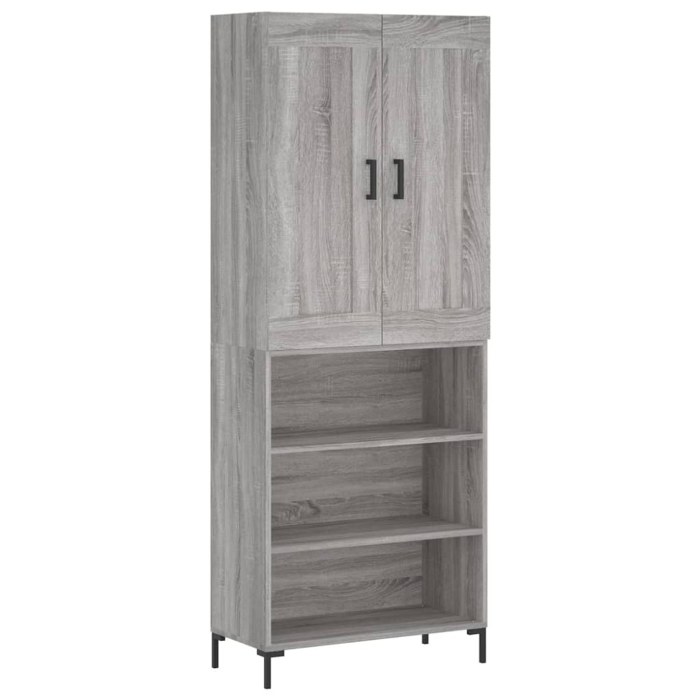 vidaXL Ντουλάπι Γκρι Sonoma 69,5 x 34 x 180 εκ. Επεξεργασμένο Ξύλο