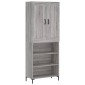 vidaXL Ντουλάπι Γκρι Sonoma 69,5 x 34 x 180 εκ. Επεξεργασμένο Ξύλο