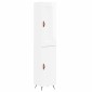 vidaXL Ντουλάπι Γυαλ. Λευκό 34,5 x 34 x 180 εκ. από Επεξεργασμένο Ξύλο