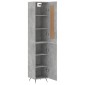 vidaXL Ντουλάπι Γκρι Σκυροδέματος 34,5x34x180 εκ. Επεξεργασμένο Ξύλο