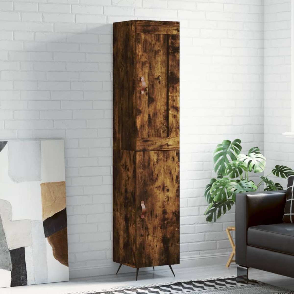 vidaXL Ντουλάπι Καπνιστή δρυς 34,5x34x180 εκ. από Επεξεργασμένο Ξύλο