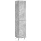 vidaXL Ντουλάπι Γκρι Σκυροδέματος 34,5x34x180 εκ. Επεξεργασμένο Ξύλο