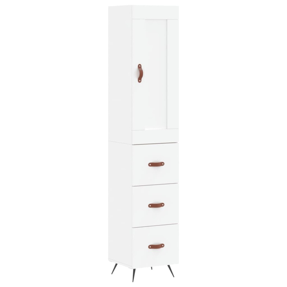vidaXL Ντουλάπι Λευκό 34,5 x 34 x 180 εκ. από Επεξεργασμένο Ξύλο